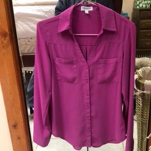 The Portofino shirt from Express. Size is XS and is a beautiful magenta color.